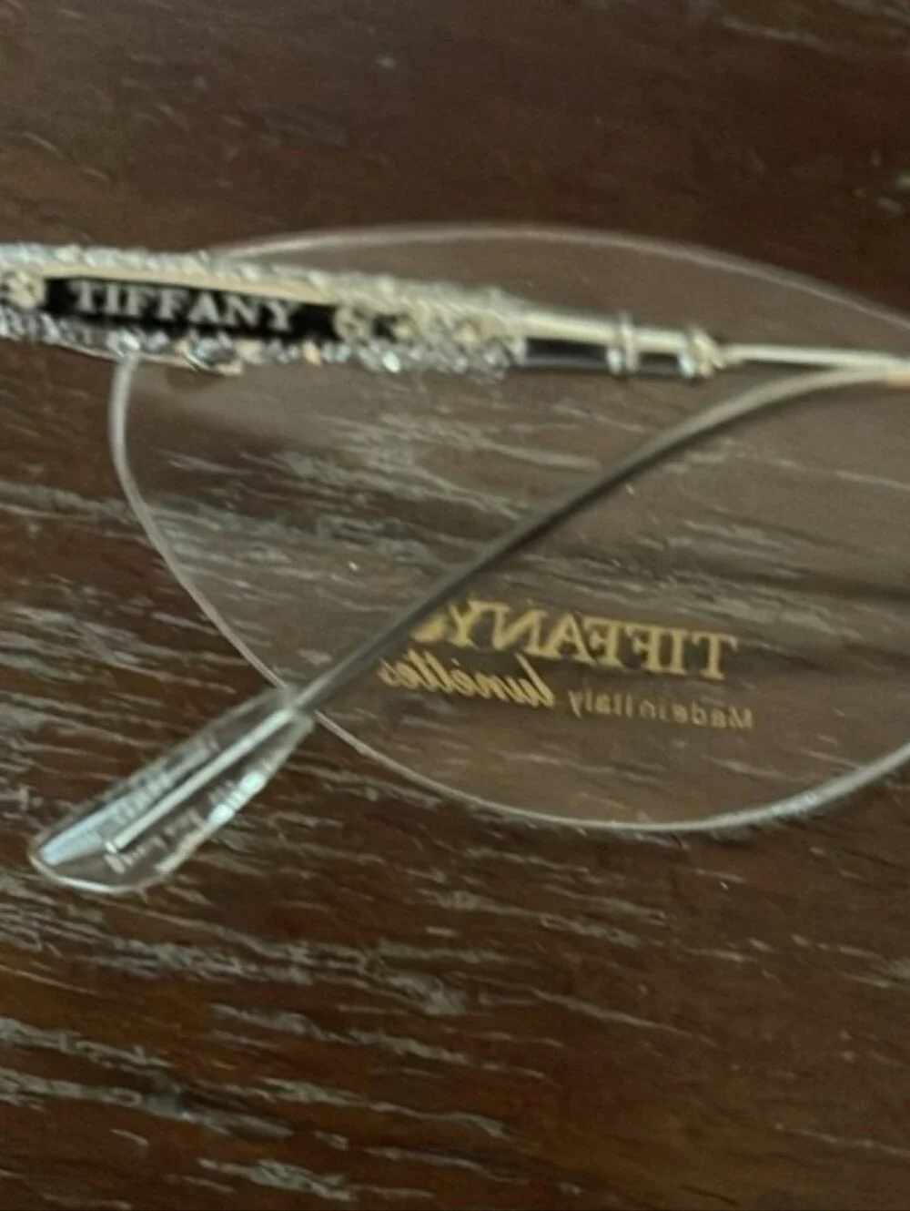 Tiffany Lunettes 23K gold plated T790 C10 silver rimless eyeglasses
